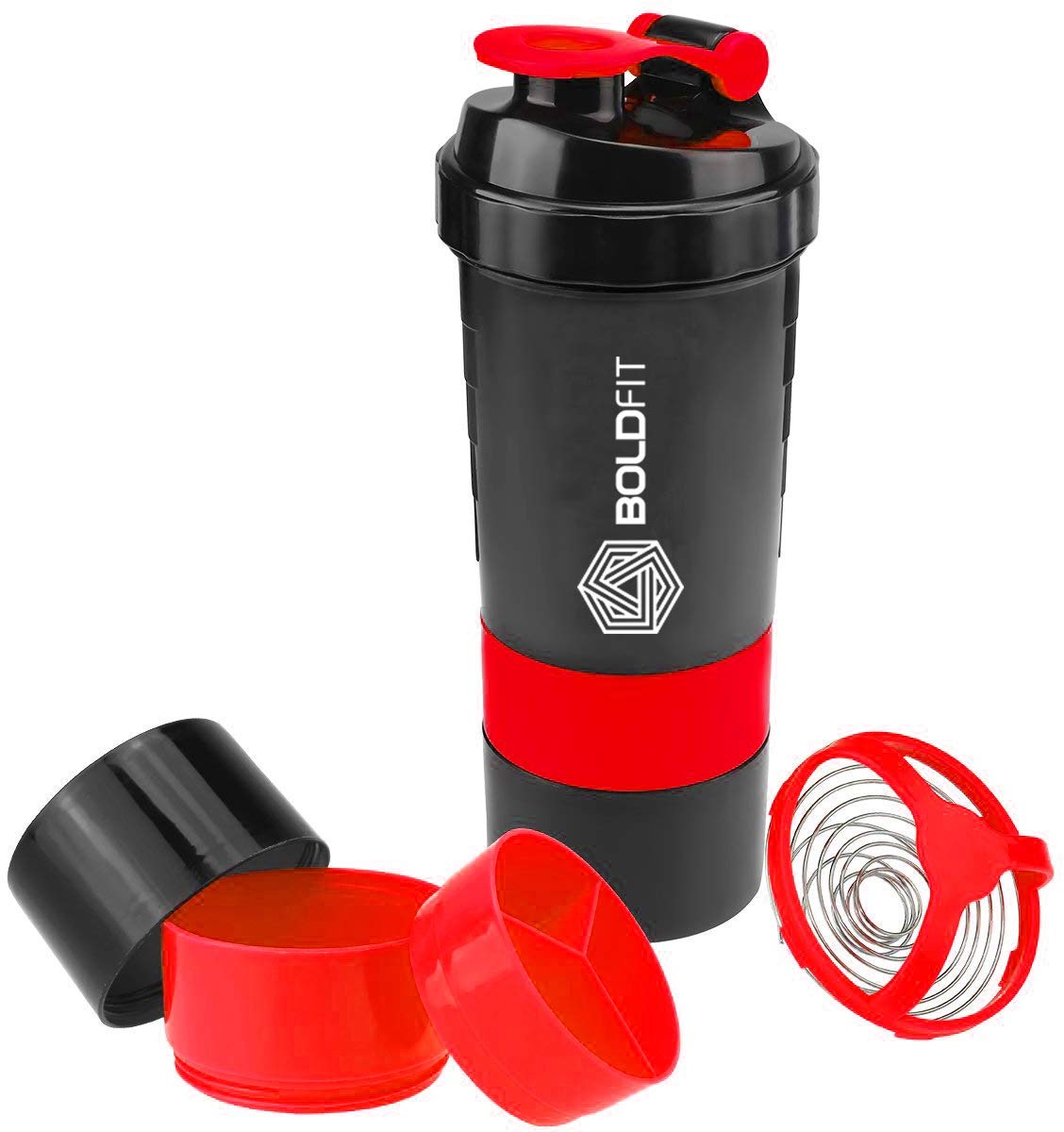 Gym Spider Shaker Bottle 500ml with Extra Compartment