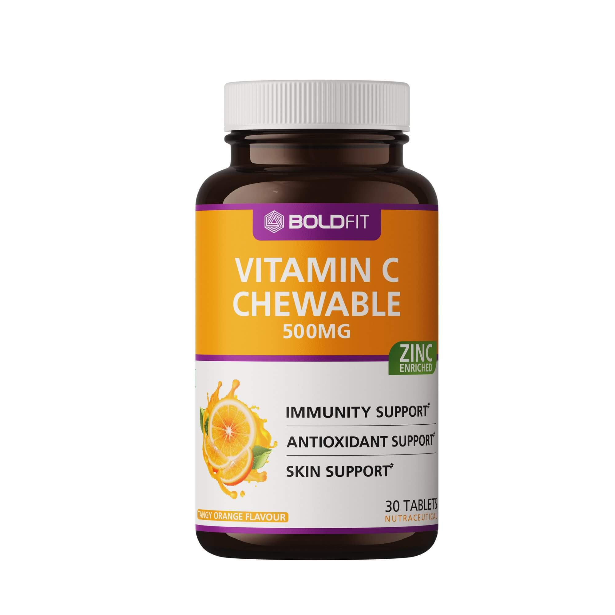 Boldfit Vitamin C With Zinc Chewable Tablets 500mg